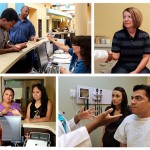 Photo montage of first patients in the Virtual Community Health Center